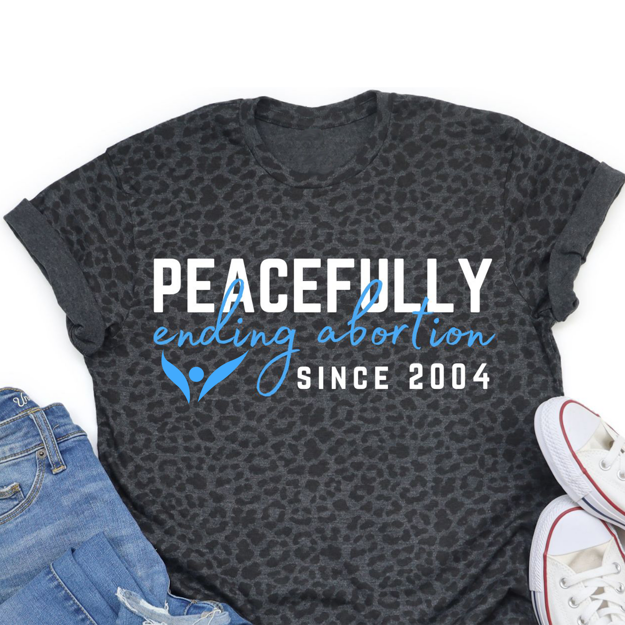 Black Leopard Peacefully Ending Abortion T-Shirt