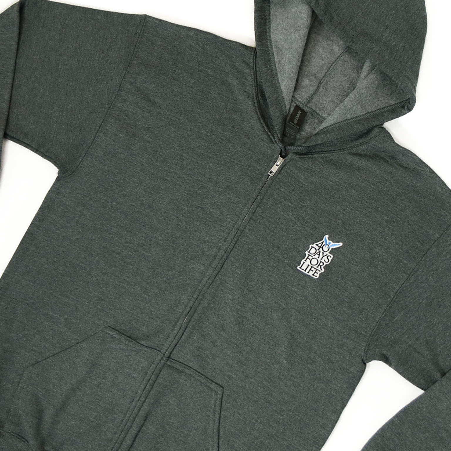 40DFL Vertical Logo Zip Up Hoodie