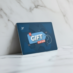 Gift card low angle on white marble