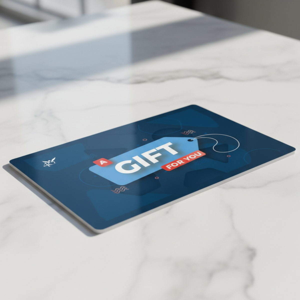Gift card on marble surface